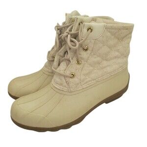 Sperry Syren Gulf Duck Boot Size 7 Off White Wool Lined